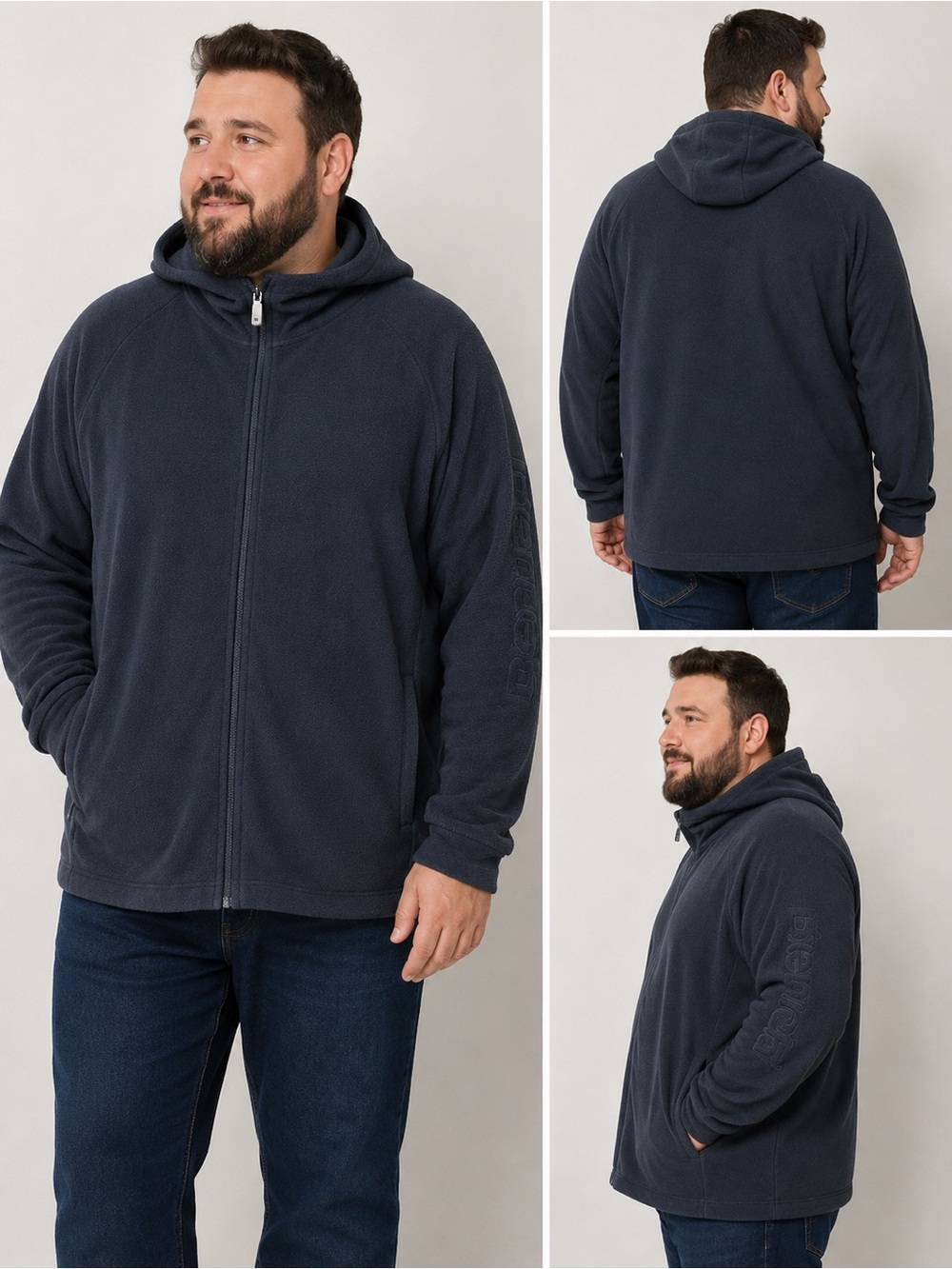 Bench Black Full Zip Fleece Hoodie Men’s XL Soft Warm Hooded Jacket